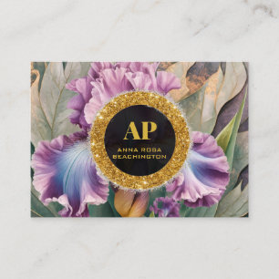 *~ Rose QR AP10 Fleurs IRIS Carte de visite or