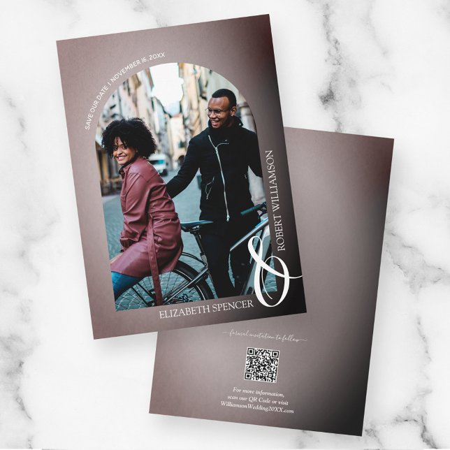 Rose QR Code Photo Wedding Save The Date (Creator Uploaded)