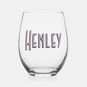 Rose Quartz 3D Minimalist Modern Name Stemless Wine Glass