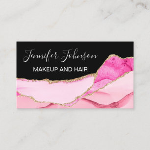 rose quartz agate elegant typography business card