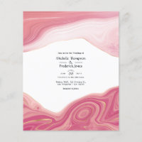 Rose Quartz and Blush Strata Wedding Invitation