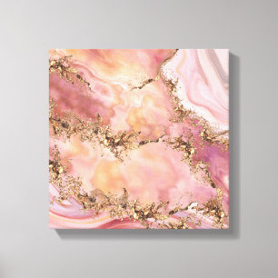 Rose quartz and pastel pink marble canvas print