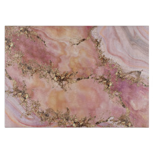 Rose quartz and pastel pink marble cutting board