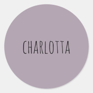 Rose Quartz   Black Personalized Name  Classic Round Sticker