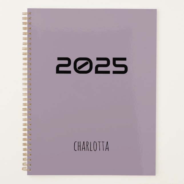 Rose Quartz | Black Personalized Name  Planner (Front)