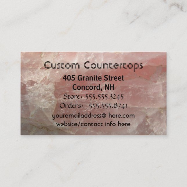 Rose Quartz Business Card (Front)