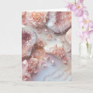 Rose Quartz Crystal Love Stone Pink Photo Card