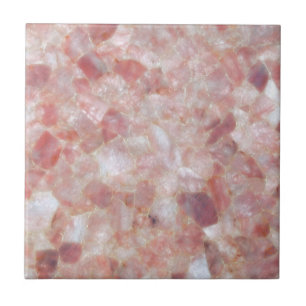 Rose Quartz Crystal Marble Print Tile