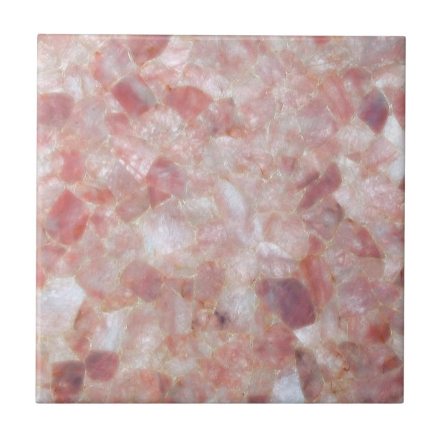 Rose Quartz Crystal Marble Print Tile (Front)