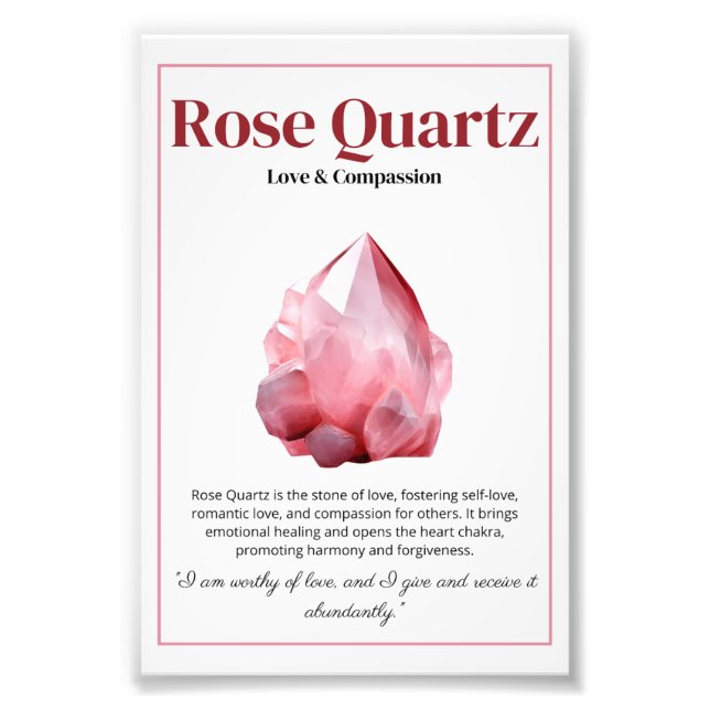 Rose Quartz Crystal meaning poster (Devant)