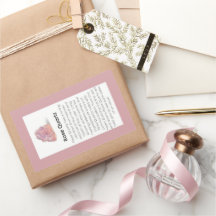 Rose Quartz Crystal Signification Étiquette de pac