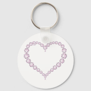 Rose Quartz Gem Heart Keychain