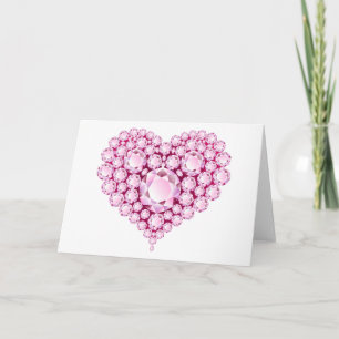 Rose Quartz Heart Gems Holiday Card