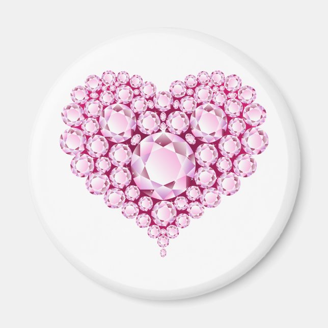 Rose Quartz Heart Gems Magnet (Front)