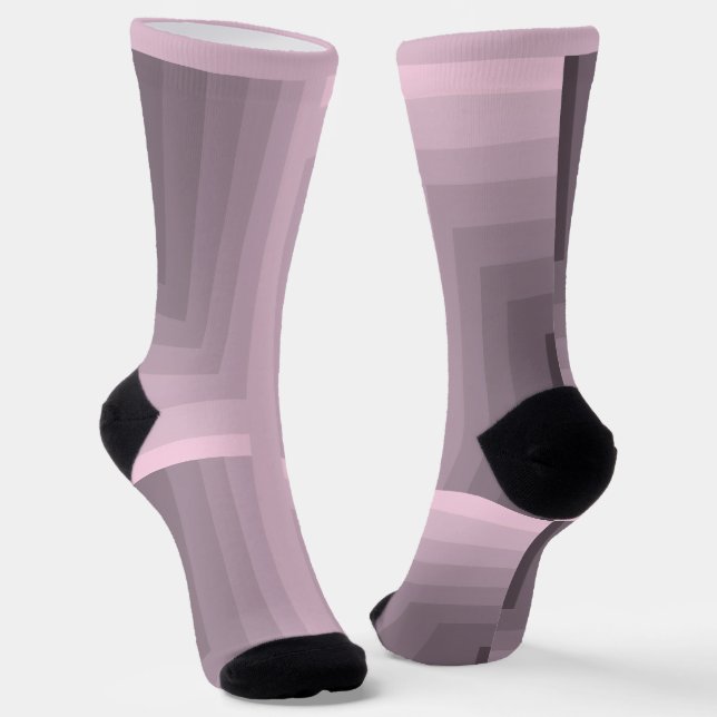 Rose Quartz Labyrinth Crew Socks (Angled)