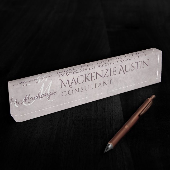 Rose Quartz Matte | Dusty Mauve Pink Monogram Nameplate (Creator Uploaded)