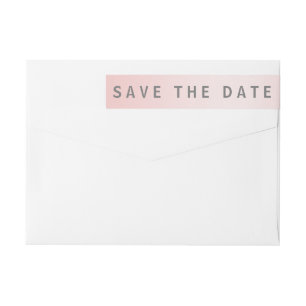 Rose Quartz Modern Save The Date Wrap Around Label