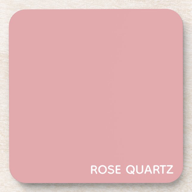 Rose Quartz pink colour name Coaster (Front)