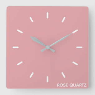 Rose Quartz pink colour name Square Wall Clock