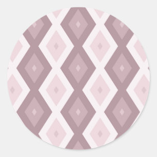 Rose quartz pink diamond pattern classic round sticker