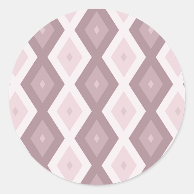 Rose quartz pink diamond pattern classic round sticker (Front)