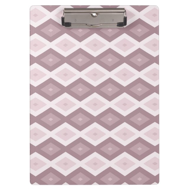 Rose quartz pink diamond pattern clipboard (Front)
