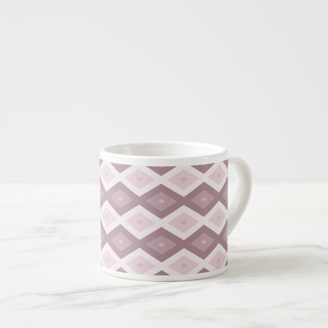 Rose quartz pink diamond pattern espresso cup (Front Right)