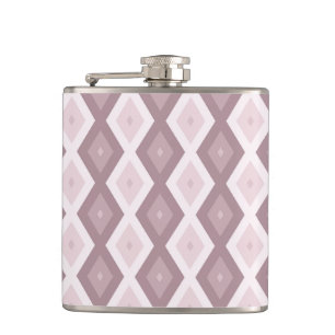 Rose quartz pink diamond pattern hip flask