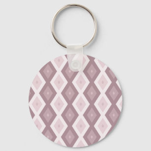 Rose quartz pink diamond pattern keychain