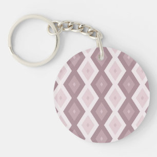 Rose quartz pink diamond pattern keychain