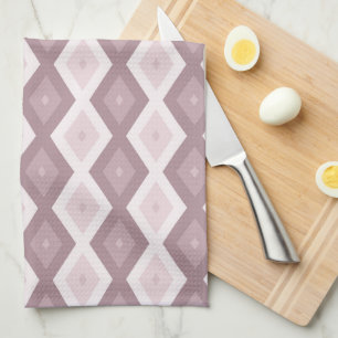 Rose quartz pink diamond pattern kitchen towel