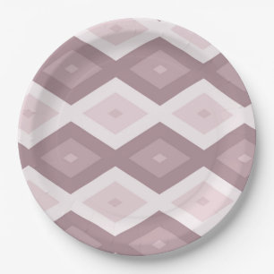Rose quartz pink diamond pattern paper plate
