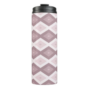 Rose quartz pink diamond pattern thermal tumbler