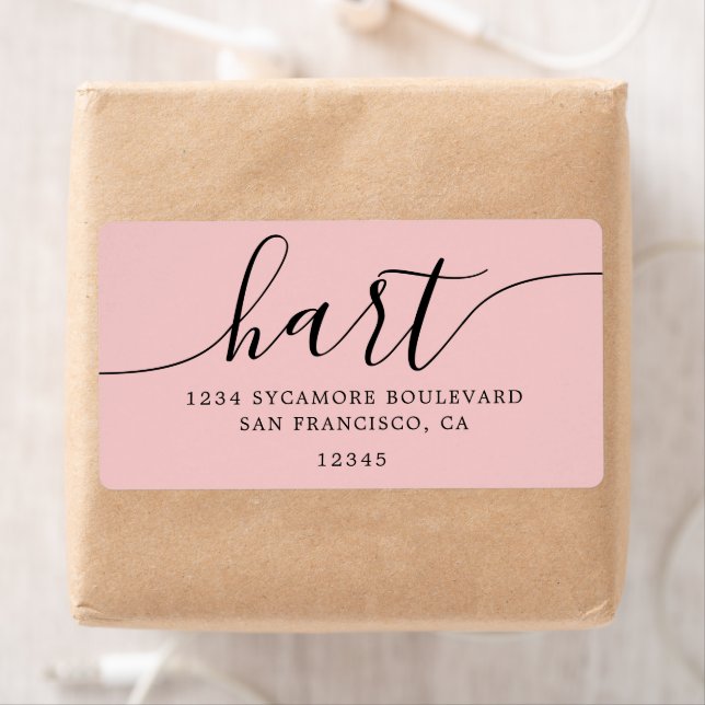 Rose Quartz Pink Script Family Adresse de retour (En situation)