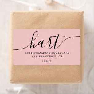 Rose Quartz Pink Script Family Return Address