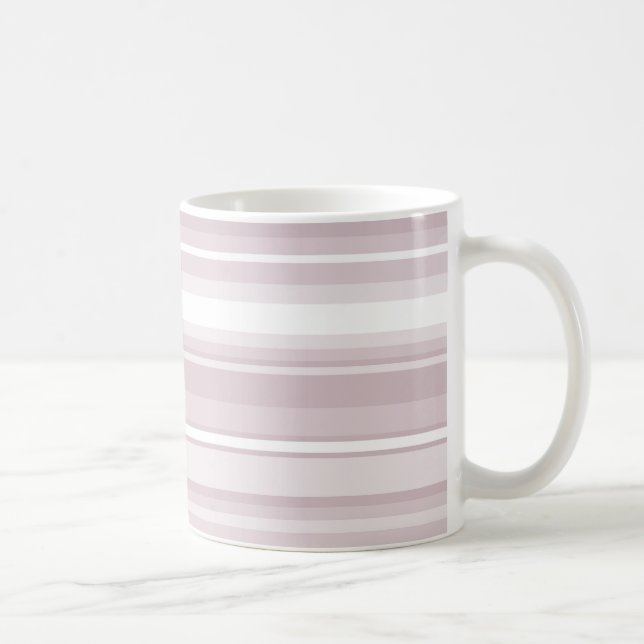 Rose quartz pink stripes coffee mug (Right)