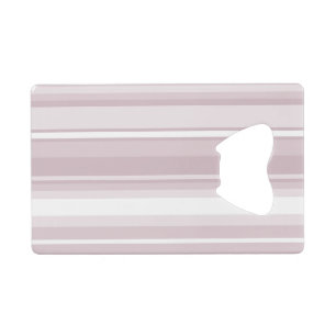 Rose quartz pink stripes credit card bottle opener
