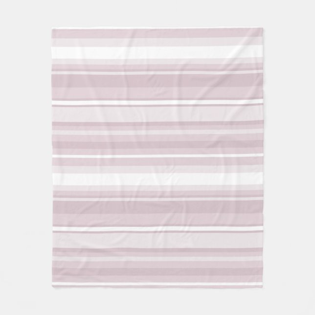 Rose quartz pink stripes fleece blanket (Front)