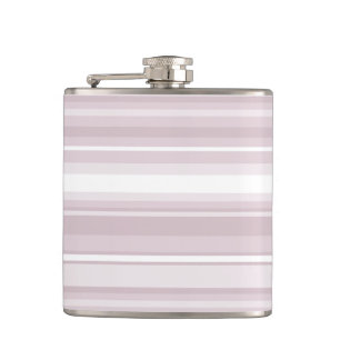 Rose quartz pink stripes hip flask