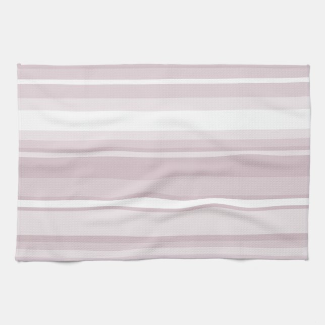 Rose quartz pink stripes kitchen towel (Horizontal)