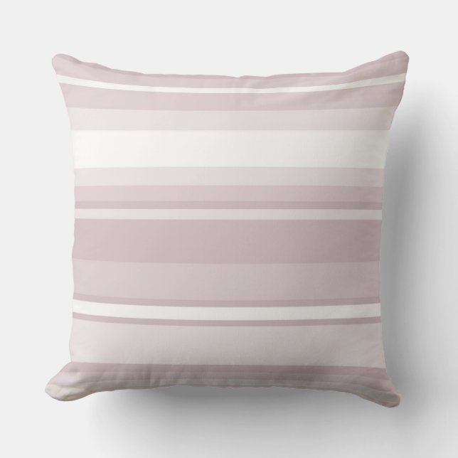 Rose quartz pink stripes throw pillow (Front)