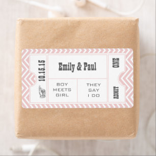 ROSE QUARTZ PINK Wedding Enregistrer la date TICKE