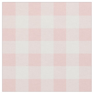 Rose Quartz Pink & White Gingham Check Fabric