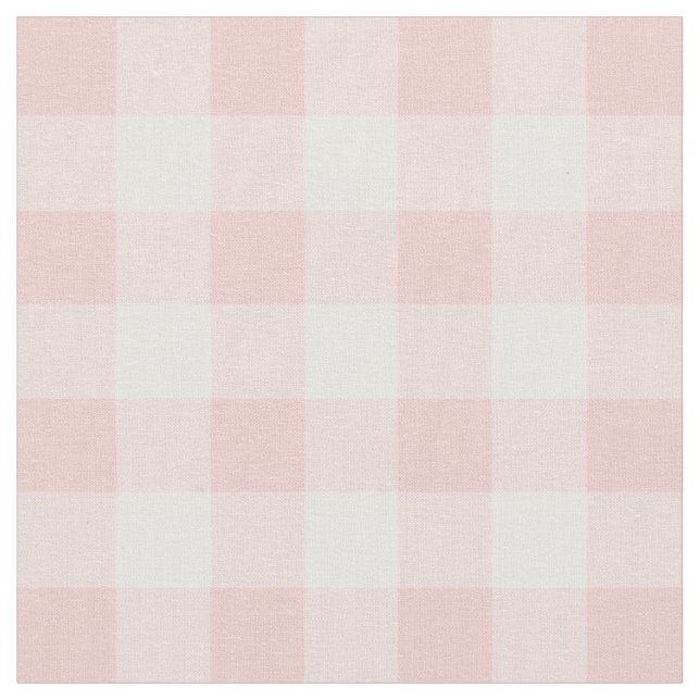 Rose Quartz Pink & White Gingham Check Fabric (Close Up)