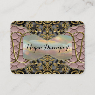 Rose Quartz Scale Elegance Pattern Business Card