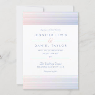 Rose Quartz & Serenity Ombré Stripe Wedding Invitation