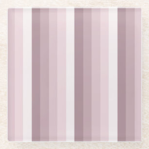 Rose quartz shadow stripes glass coaster