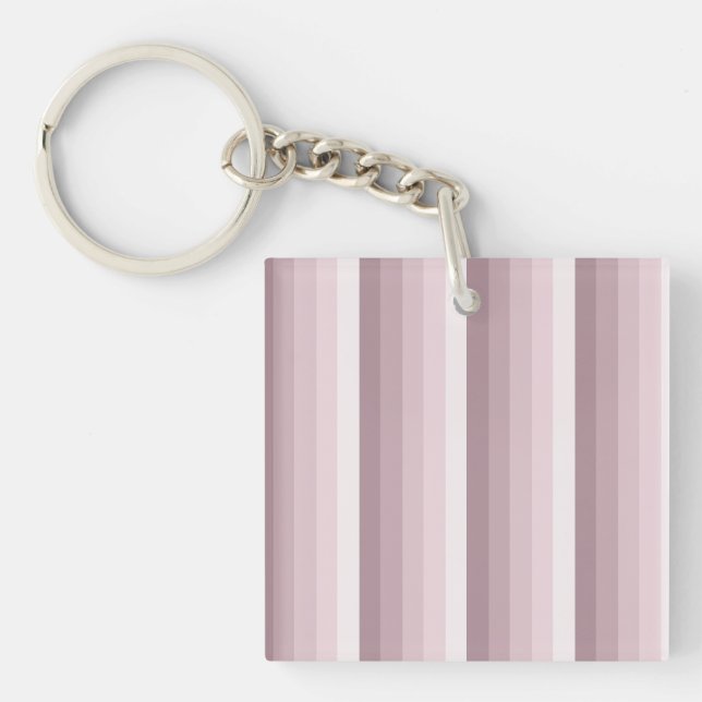 Rose quartz shadow stripes keychain (Front)