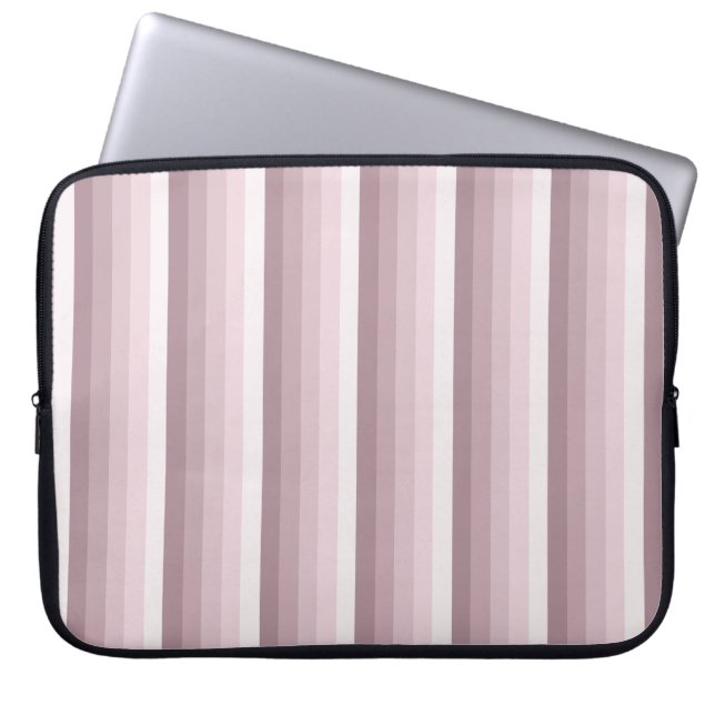Rose quartz shadow stripes laptop sleeve (Front)