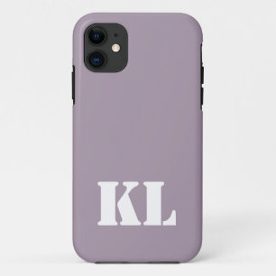Rose Quartz Solid Colour Minimalist Monogram iPhone 11 Case